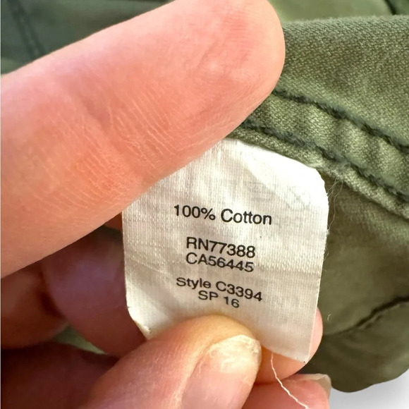 Madewell  Cotton Full Zip Green Cargo Military Utility Jacket Size‎ Small EUC - Picture 5 of 9